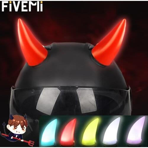 1PC Devil Horn Bike Motorcycle Helmet Corner Double-sided tape Resilient Plastic Headwear Rubber Horns Decoration Accessories