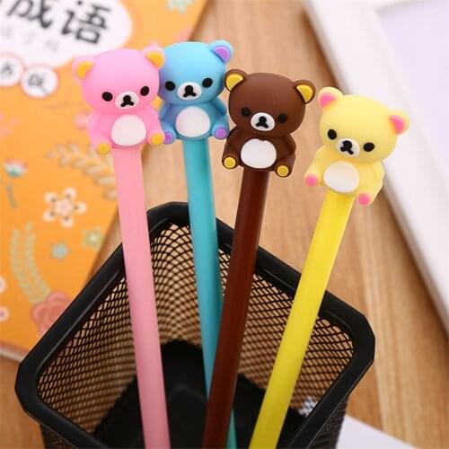 1 Pieces Stationery Cute Cartoon Bear Animals Pen Gel Pen School Office Kawaii Supplies Handles Creative Gift