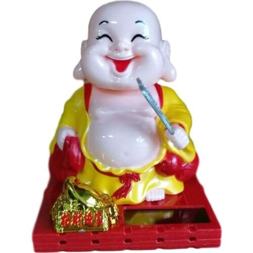 1pc Solar Little Monk Creative Car Decoration Novice Monk Shaking His Head Toy Creative Little Monk Ornaments Funny Toy For Baby