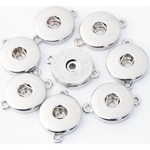 10PCS/lot Two Ears Snap Jewelry Findings Metal Silver plated 18mm Snap Buttons DIY Accessories for Ginger Snap Bracelet Bangles