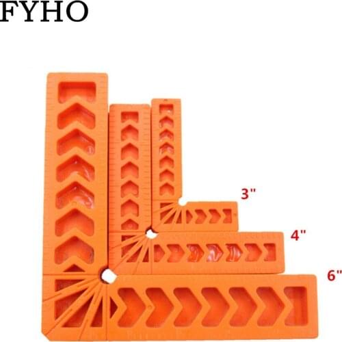 4PCS L Shape Clamping Square Right Angle Clamps Ruler 3"/4"/6" Plastic Square Ruler Measuring Tools HY24-4