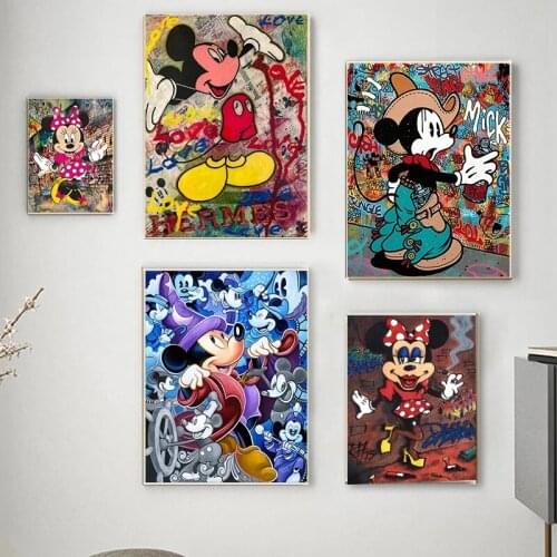 5D DIY Diamond Painting Disney Street Art Mickey Mouse Cross Stitch Kits Full Drill Diamond Embroidery Mosaic Home Decor Gift