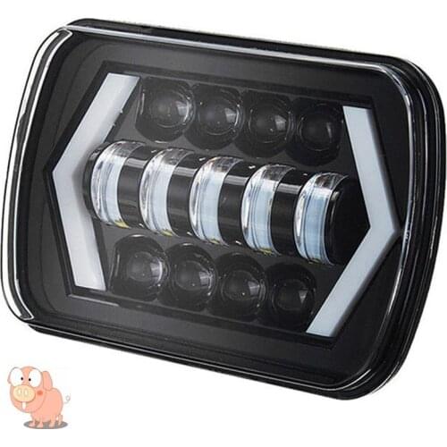 Car LED Driving Running Light 55W 7x6 5X7 Projector Headlights Hi-Lo Beam Halo For Jeep Cherokee XJ Accessories