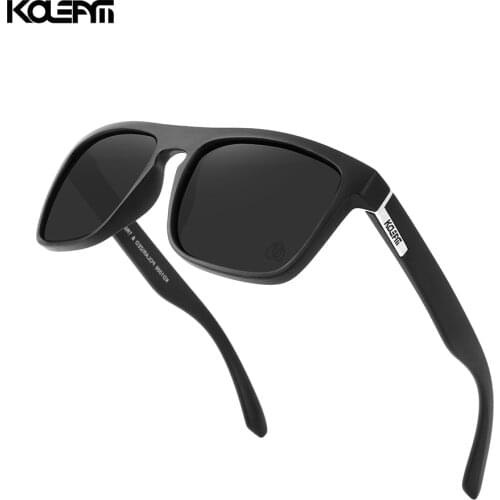 Brand Square Sunglasses Men Sport Eyewear TR90 Frame UV400 Protection Outdoor Black lens With Case KDEAM LUXURY KD1006-C17