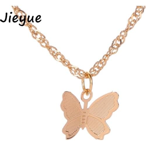 Vintage Metallic Gold Chain Butterfly Pendant Necklace Butterfly Pendant Women Ladies Necklace Jewelry for Valentines Day Gifts