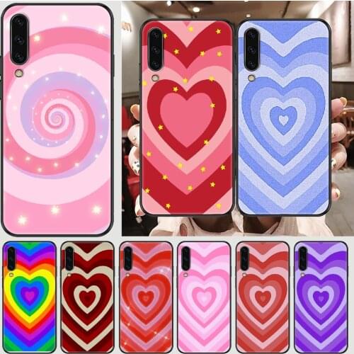 Pink Heart Circle Article Phone case For Samsung Galaxy A 3 5 7 8 10 20 21 30 40 50 51 70 71 E S 2016 2018 4G black painting
