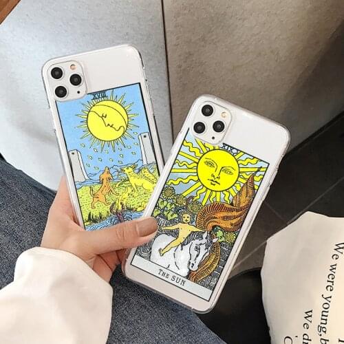 For Samsung Galaxy A51 A50 A21S A71 A31 A20e S21 Ultra S20 Plus S20 FE S10 INS Witches The Moon And Sun Tarot Mystery Totem Case