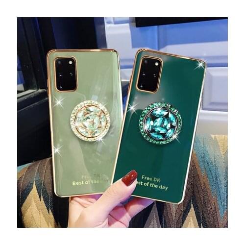 For Samsung Galaxy S20 Plus Case Soft TPU Slim Luxury plating With Crystal Ring protect Back Cover Case For samsung s20 ultra