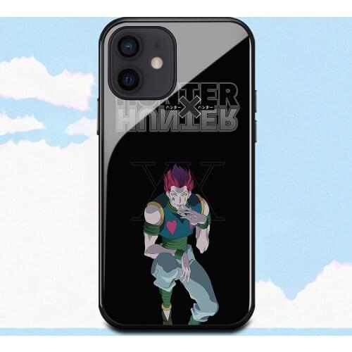 Hunter X Hunter Hisoka Anime Case For iPhoneX XS XR 6 6s 7 8 Plus SE2 11 12Promax 12mini Tempered Glass Case