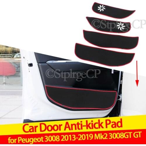 Door anti-kick pad door protection pad door panel cover pad car door sticker For Peugeot 3008 2013 2014 2015-2019 Mk2 3008GT GT