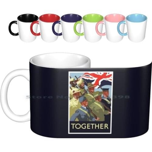 Together-- British Empire Wwii Ceramic Mugs Coffee Cups Milk Tea Mug Union Flag British Military Ww2 Ww2 World War Two Wwii