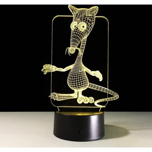 Chinese Zodiac Animal Symbol 12 Animals 3D Lamp 7 Colors Night Light Rat Ox Tiger Rabbit Dragon Horse Goat Dog Pig Creative Gift