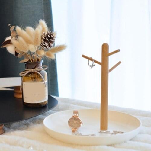 Nordic Simple Storage Tray With Branch Rack Jewelry Rack Storage Key Holder Hallway Storage Tray With Hook Storage Container