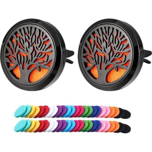Essential Oil Locket Diffuser Clip and 48pcs Pads Environmental Protection and Durability 2x Car Air Vent Perfume Freshener