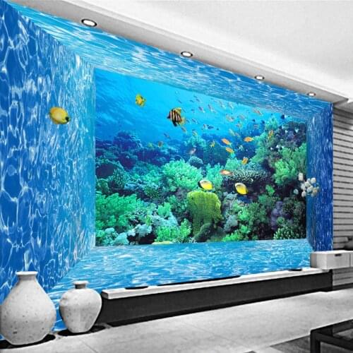 Custom 3D Photo Wallpaper Mural 3D Stereoscopic Space Underwater World Living Room Bedroom TV Background Paper Wall Papers 3D