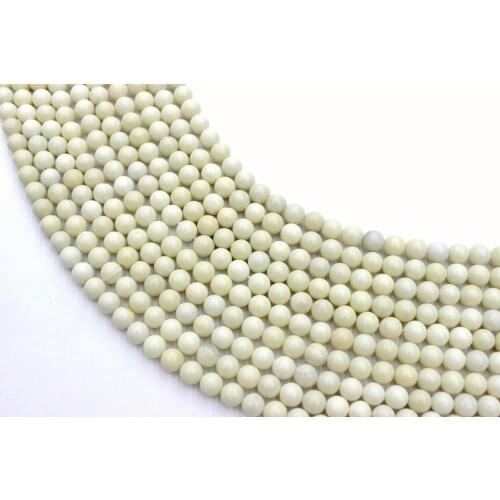 Natural Ivory Jade Stone Round Loose Beads Strand 6/8/10/12MM For Jewelry DIY Making Necklace Bracelet
