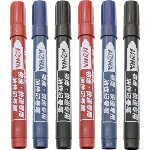 Enrichment Marker Oily Waterproof Permanent Marker Pen Korean Stationery Student Outdoor Marker Ink Pen Three Color Optional