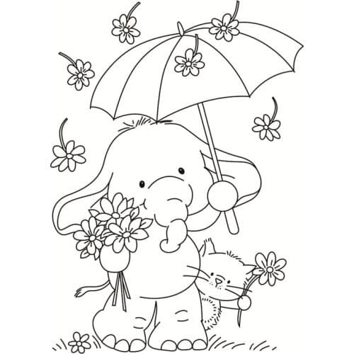 Elephant Transparent Silicone Clear Rubber Stamp Sheet Cling Scrapbooking DIY Cute Pattern Photo Album PaperCard Decor Stamp