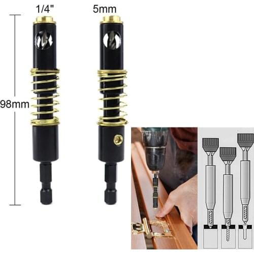 1/4" Hex Shank Wood Plastic Self-Centering Carpentry Tool Hinge Tapper Hole Puncher Household Hinge Twist Drill Bit