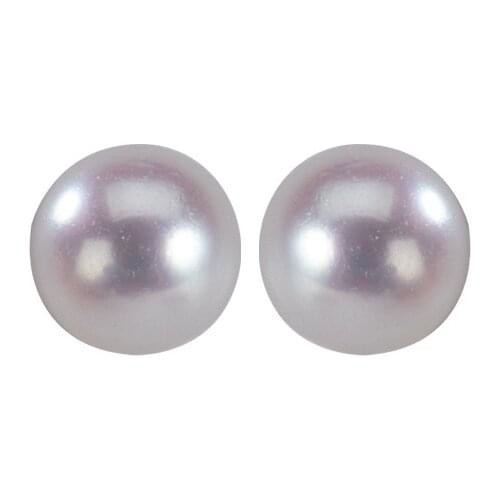 Baifuming s925 sterling silver inlaid pearl stud earrings fashionable elegant fresh simple ladies' earrings