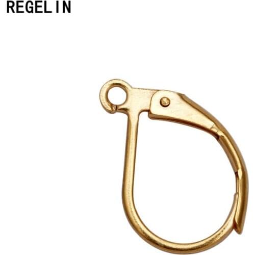 REGELIN Stainless Steel French Earring Hooks Clasps Settings Base Settings 20pcs/lot 16x11mm for DIY Earrings Ear Jewelry