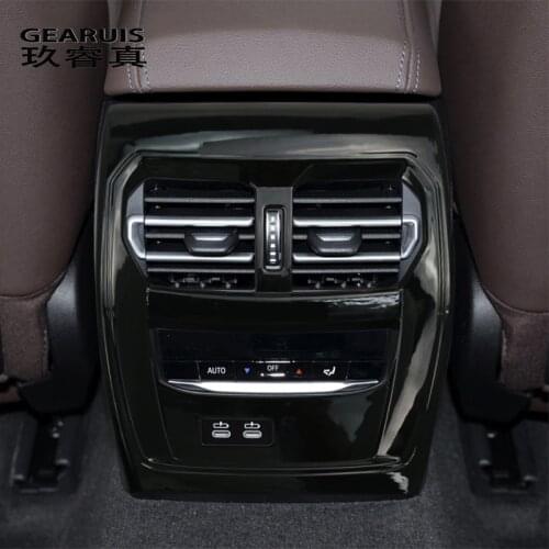 Car Styling Auto interior Stickers Decals Rear Air Conditioning Outlet Panel Covers Trim For BMW 3 Series G20 G28 Accessories