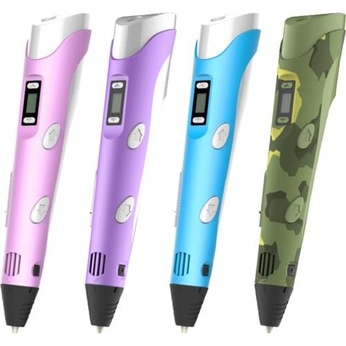 Smart Digital LCD Display USB 3D Pen for Kids 3D Printing Pen with Filament Kit Drawing Painting Graffiti Pencil Gift #R40