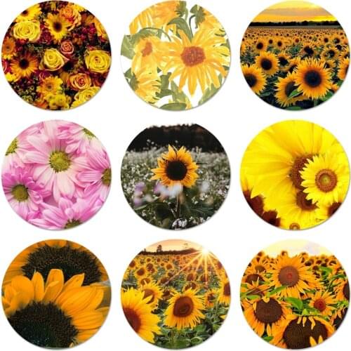 Spring Colors Sunflowers Icons Pins Badge Decoration Brooches Metal Badges For Clothes Backpack Decoration