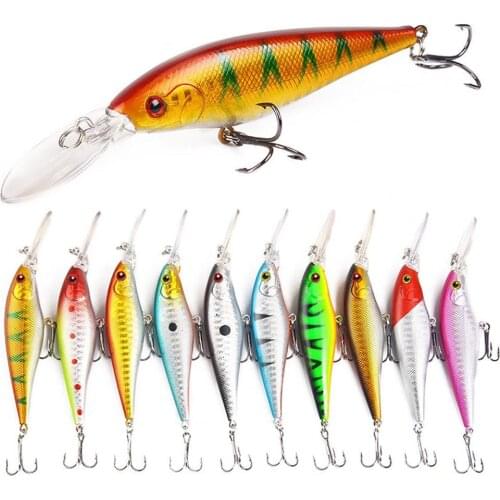 1Pcs 11cm 9.5g Topwater wobbler 3D Eyes Fishing Lure Minnow Hard Bait 2 fish Hooks Crankbait Floating Fishing Tackle