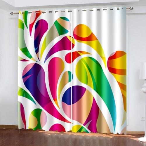 Living Room Bedroom Shading Decorative Grommet Curtains, Painted Patterns, Home Textiles, Decorative Grommet Curtains