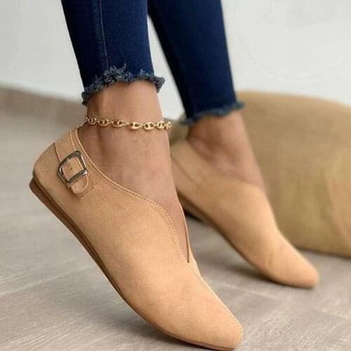2021 New Pointed Toe Suede Women Flats Shoes Woman Sneakers Summer Fashion Sweet Flat Casual Shoes Women Zapatos Mujer Plus