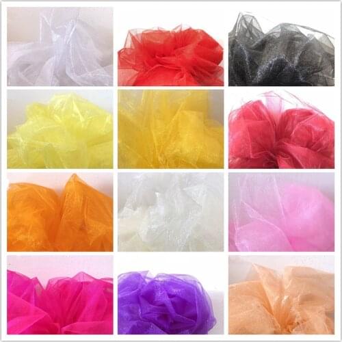 10M /5M X 48cm Mariage Yarn Tulle Roll Sheer Crystal Organza Fabric Birthday Event Party Supplies for Wedding Decoration