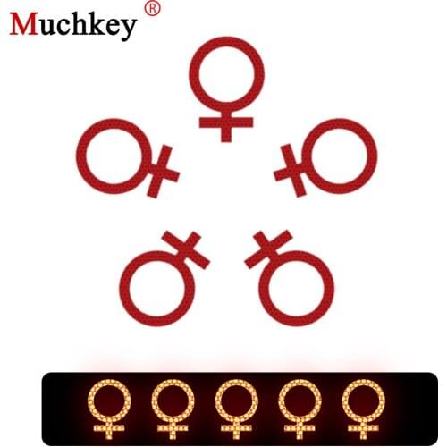 10Pcs Female Symbol Reflective Strips Car Self Adhesive Reflector Stickers Motorcycle Bicycle Funny Decoration Decals