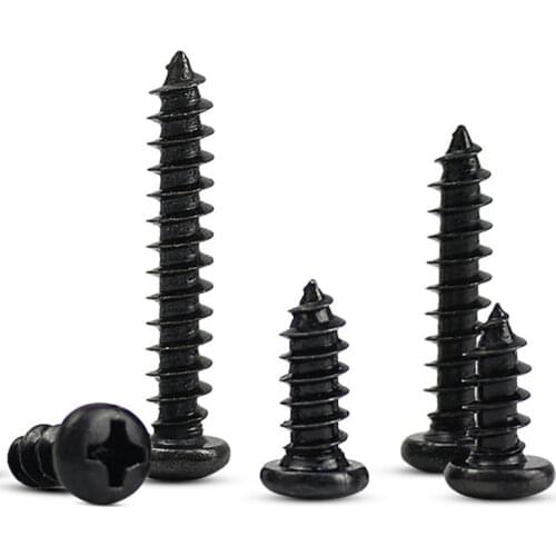 100Pcs M1.4 M1.7 M2 M2.3 M3 PA Phillips Head Micro Screws Round Head Self-tapping Electronic Small Wood Screws