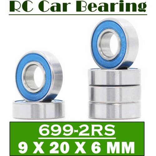 FUSHI 699 2RS Bearings Blue Sealed 9x20x6 mm , ABEC-3 699rs Shaft Ball Bearing Parts For Hobby RC Car Truck , Pick of 6 Pcs