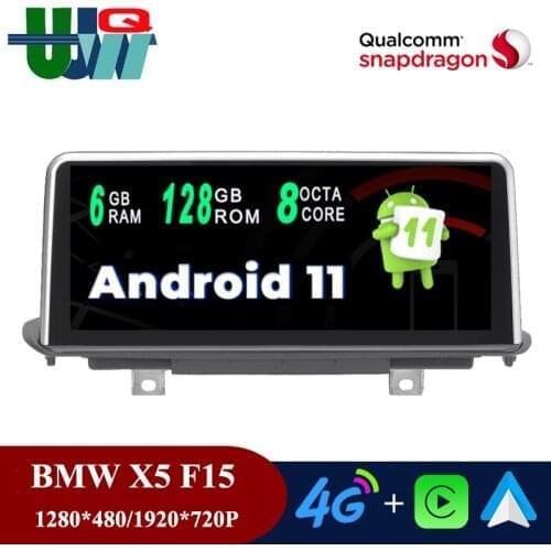 UJQW Car Radio 2 Din Android 11 Qualcomm Multimedia Video For BMW X5 F15 X6 E71 2014-2017 NBT Stereo Receiver BT5.0 GPS Carplay