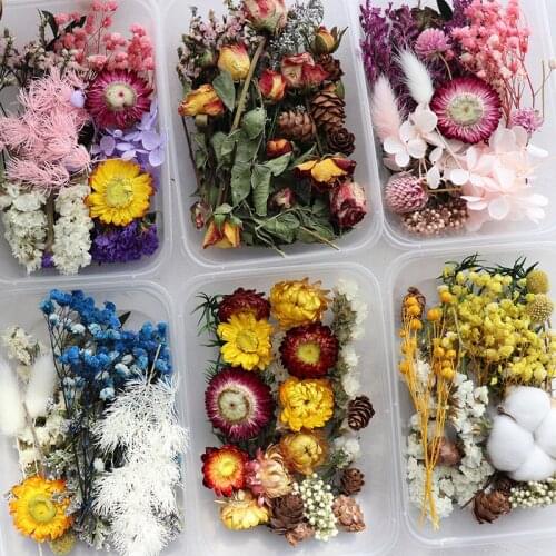 CC DIY Flowers Jewelry 100% Handmade Artificial Dried Flower Cheap Wedding Decoration Forest Style Gift Box Drop Shipping mq093