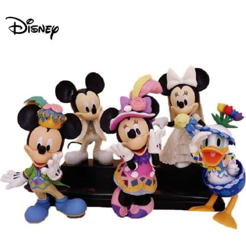 5pcs/set Disney Mickey Minnie Donald Duck Action Figures PVC Model Toy Cartoon Collection Marry Decor Doll Gift Toy For Children