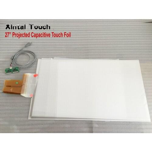 Xintai Touch Real 4 points 27" Multi touch foil film Multi-touch foil side tail