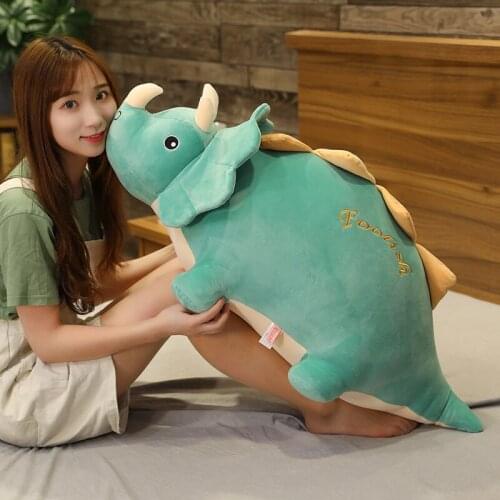 30/50/80CM Giant Plush Soft Triceratops Stegosaurus Plush Toy Dinosaur Baby Doll Stuffed Pillow Toy Kids Girls Birthday Gifts