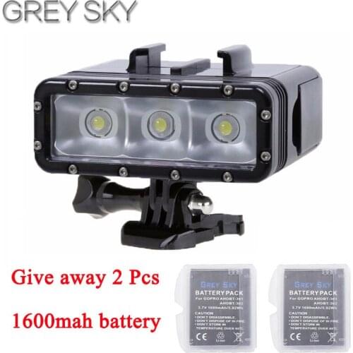 Go Pro Diving flashLight lamp LED Flash Video Light For GoPro Hero 5 4/3+,SJCAM SJ4000 sj 4000 Xiaomi Yi 4k 2 camera accessories