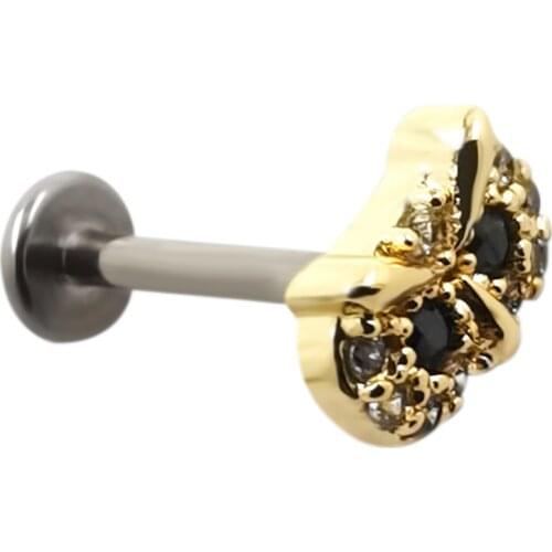 JHJT 1PC 16G 6/8mm Lip Studs Piercing Labret Rings G23 Titanium Owl Cartilage Ear Tragus Helix Earrings Body Jewelry