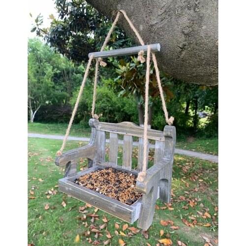 Swing Chair Bird Feeder Parrot Food Holder Garden Hanging Bird Feeder for Outdoor Courtyard Yard Wild Birds Feeding