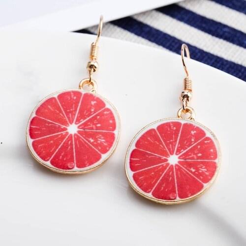 Korea New Cute Fruit Lady Earrings Strawberry Pineapple Tomato Kiwi Orange Cucumber Dragon Apple Pineapple Girl Fruit Earrings