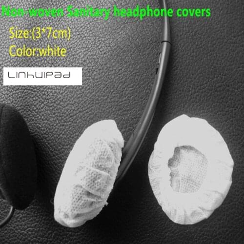 Linhuipad 6-7cm White Non Woven Disposable Sanitary Headphone Ear Cover 100pcs/Lot Free Shipping