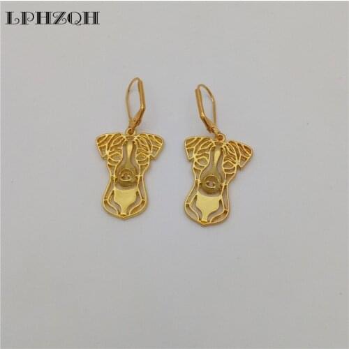 LPHZQH 2017 Fashion Alloy Cute Jack Russell Terrier Earings For Women Girl Lover Unique Christmas Birthday Lovely Gift Jewelry