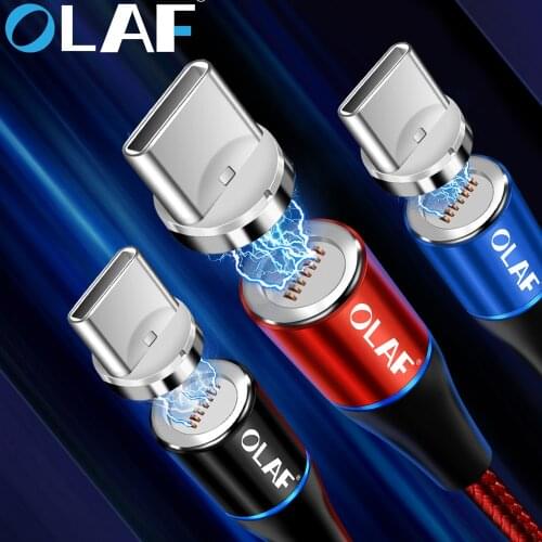 OLAF 1m/2m Magnetic usb cable Mobile phone cables Round Fast charging For iPhone USB Type C Micro Android USB Magnet cable cords