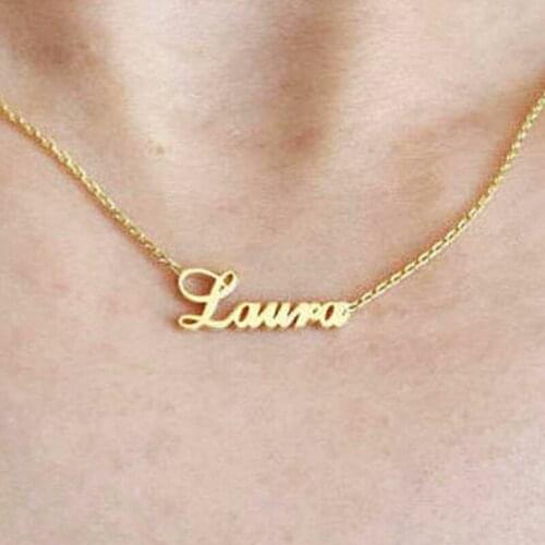Fashion Stainless Steel Name Necklace Personalized Custom Letter Necklace Jewelry Handmade Birthday Gifts For Women Girls