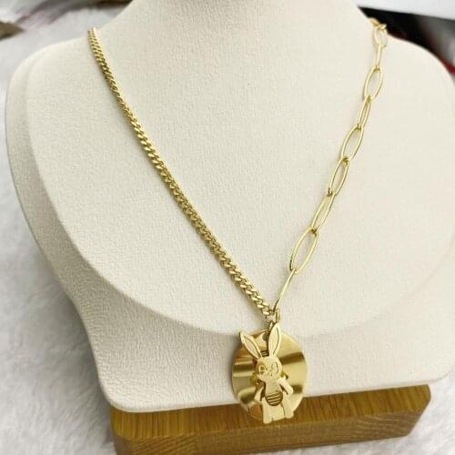 Rabbit 2020 Fashion New Goddess Luxury Women Neckles Gold Luxe Jewelry Stainless Steel