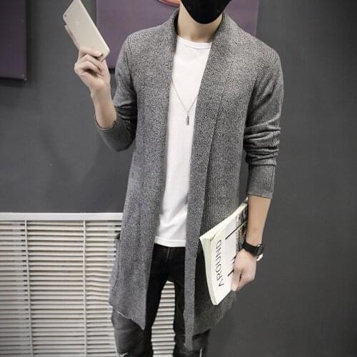 2019 Fashion Men Winter Sweater Male Cardigan Long Sleeve Sweaters Casual Korean Style Long Mens Cardigans KK2994